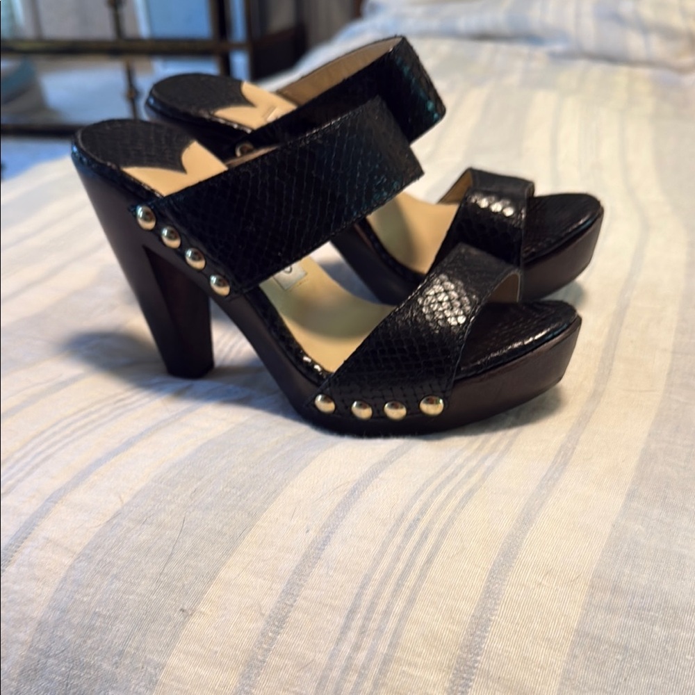 Jimmy Choo Black Platform Shoes with Chunky Heel